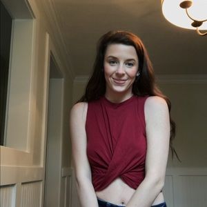Red crop top